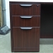 Mahogany Executive Bow Front Single Pedestal Desk w Client Space